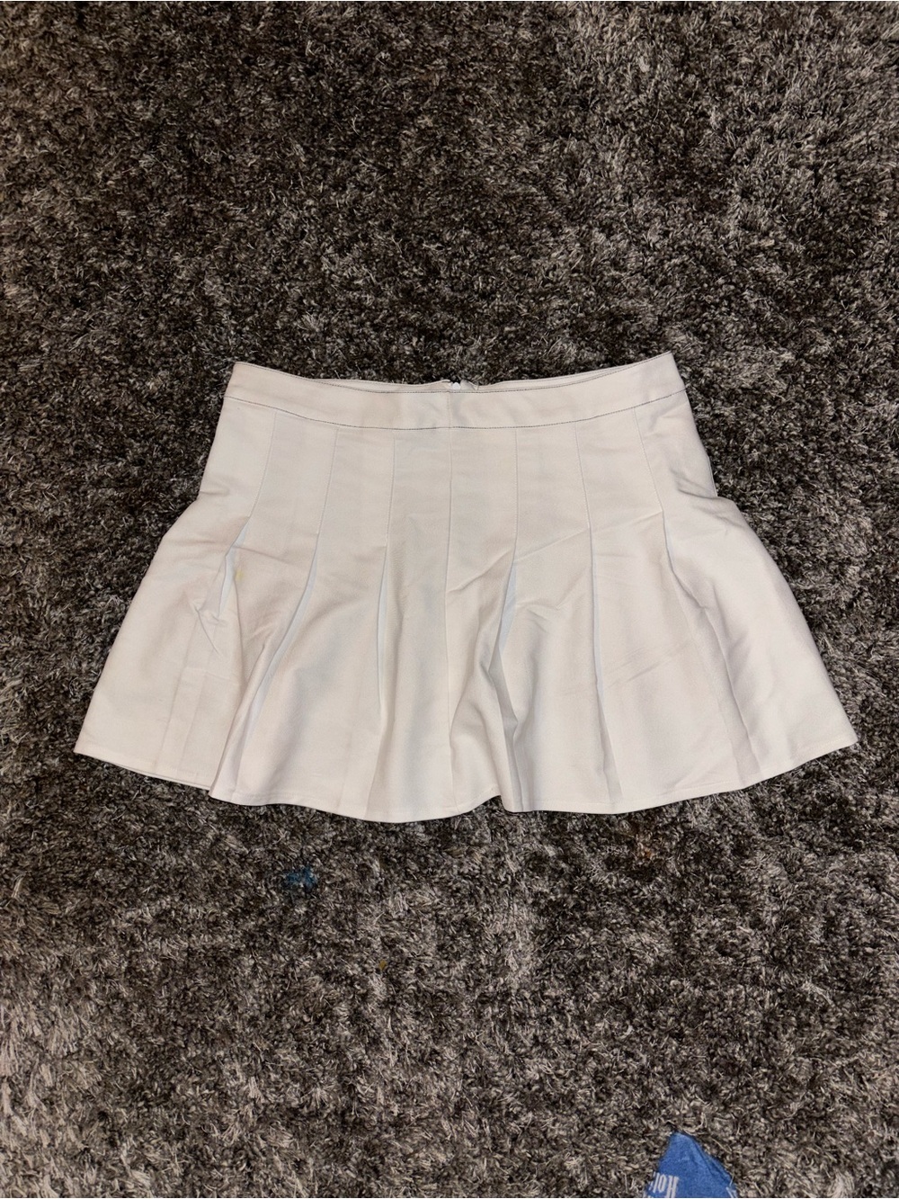 SHEIN White Pleated Circle Skater Mini Skirt